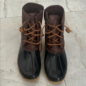 Sperry Kids Black and Brown Lace-Up Boots